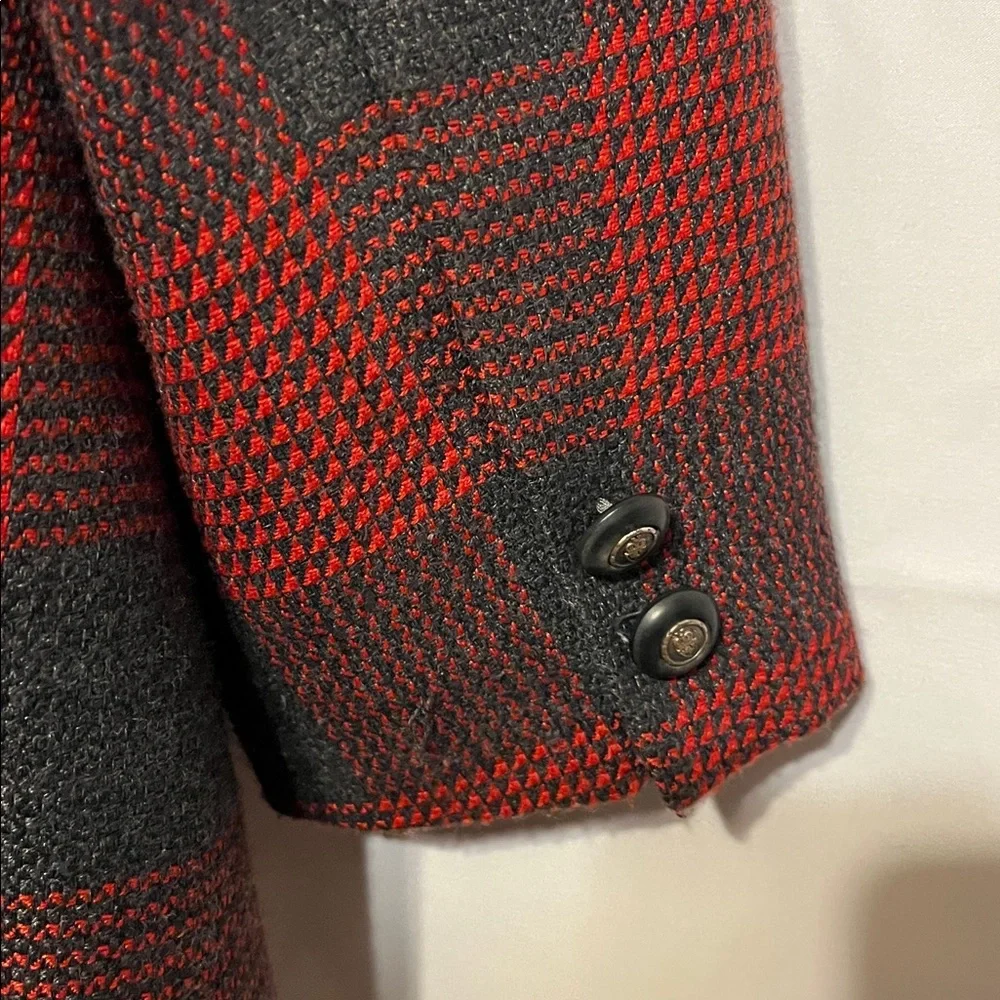 John Meyer of Norwich Vintage Wool Blend Red Plaid  Blazer - Picture 9 of 14